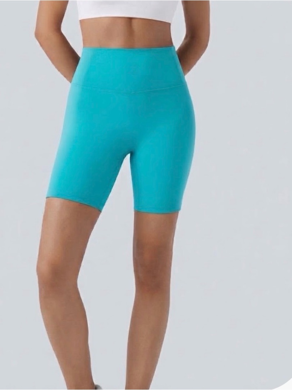 Halara Bike Shorts Size Medium 6” Inseam Teal Turquoise